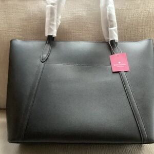♠️Kate Spade Cara Refined Grain Leather Large Tote Black NWT